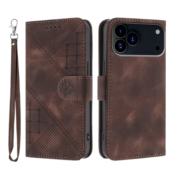 A-One Brand - iPhone 17 Pro Max Plånboksfodral Butterfly Flower - Coffee