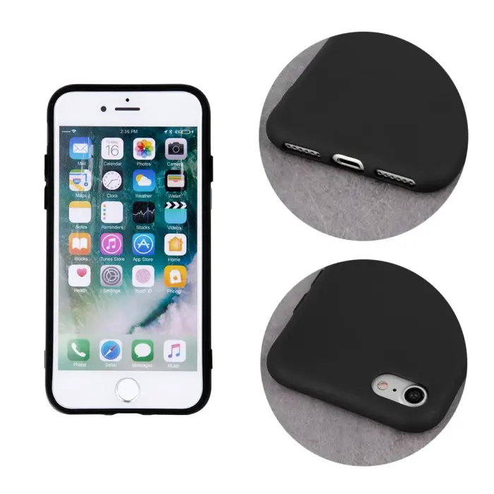 TelForceOne - Silikonfodral till iPhone 13 Pro Max Svart - Skyddande Tåligt