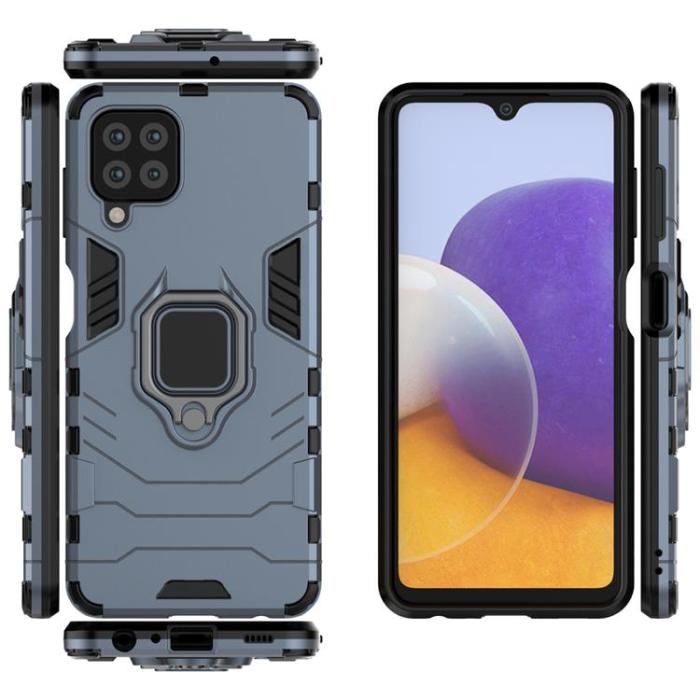 OEM - Galaxy A22 4G Mobilskal Ring Armor Kickstand - Blå