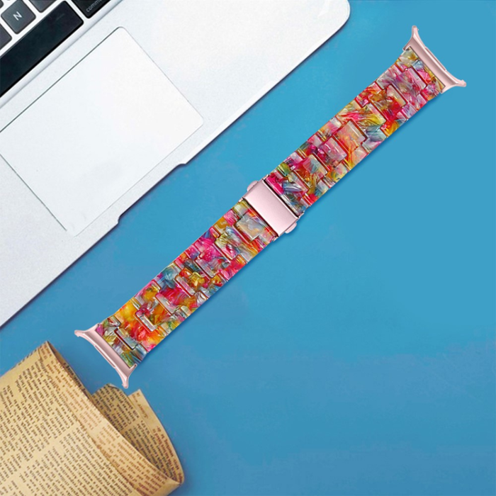 A-One Brand - Galaxy Watch 8/8 Classic (40/44/46mm) Armband Vattentät Acrylic - Candy Rainbow