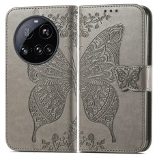 A-One Brand - Xiaomi 15 Ultra Plånboksfodral Butterfly Pattern - Grå
