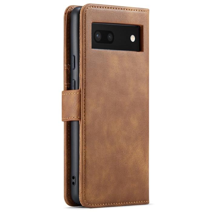 DG.MING - DG.MING Google Pixel 6a Plånboksfodral Detachable 2in1 Äkta Läder - Brun