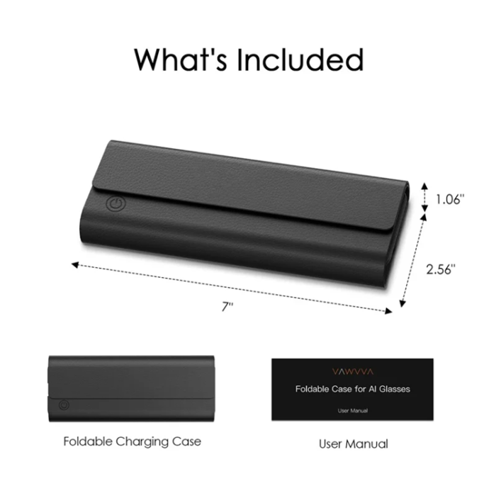 A-One Brand - Trådlöst Laddfodral 2000mAh för Meta Ray-Ban & Oakley Smartglasögon