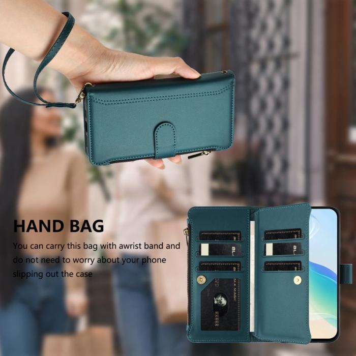OEM - Samsung Galaxy A57 Plånboksfodral Konstläder 9 Kortfack - Grön