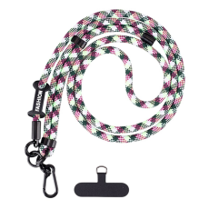 A-One Brand - Crossbody Mobilrem Lanyard Justerbar 7mm - Grön/Röd/Gul