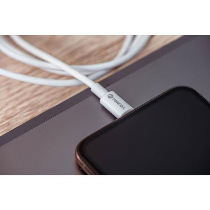 Forcell - FORCELL USB-C till USB-C kabel 1m QC4.0 5A/20V PD100W - Vit