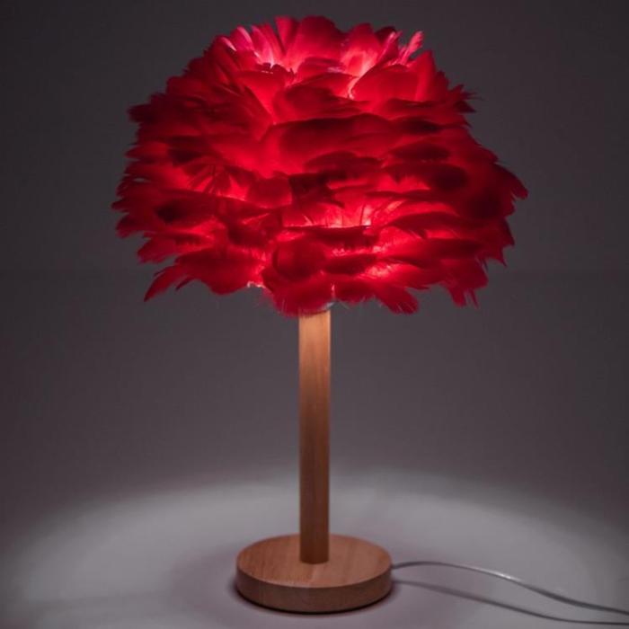 OEM - Bordslampa Vid Sängen Fjäder Art Deco CBDPH - Röd