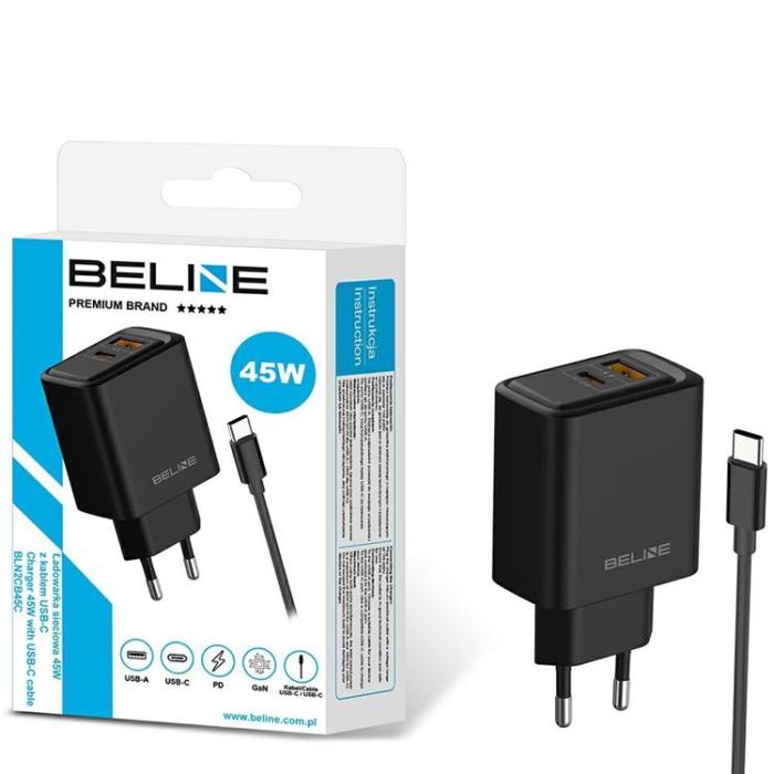 Beline - Beline Snabbladdare 45W USB-C Med Kabel - Svart