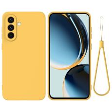 OEM - Mobilskal till Samsung Galaxy S26+ Flytande Silikon Med Handrem - Gul