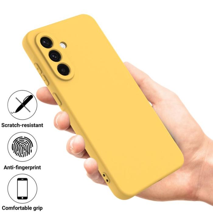 OEM - Mobilskal till Samsung Galaxy S26+ Flytande Silikon Med Handrem - Gul