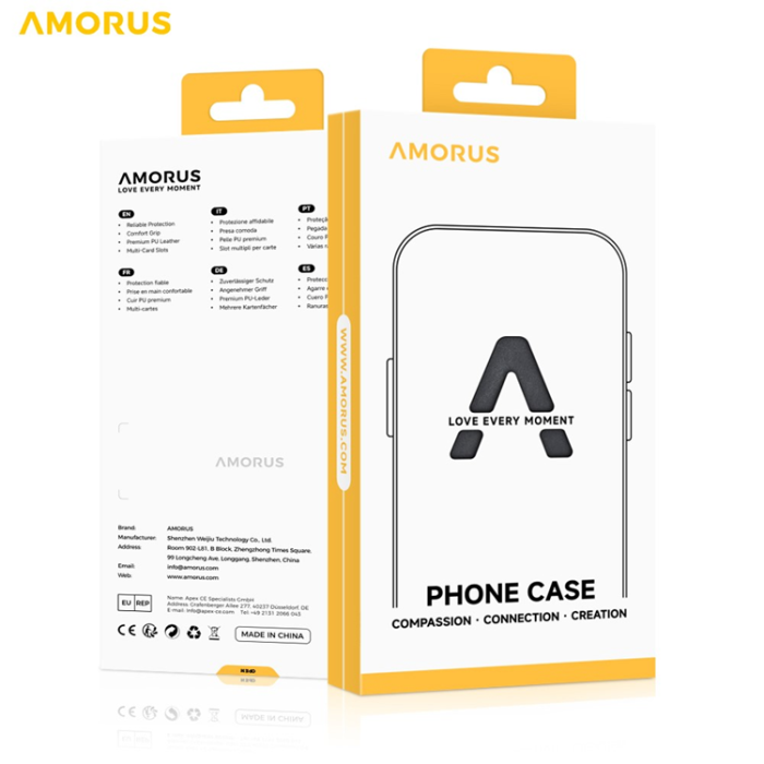 Amorus - AMORUS iPhone 17 Pro Max Mobilskal Med Kameralinsreglage - Röd