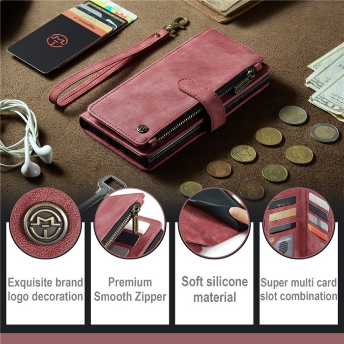 Caseme - CASEME Google Pixel 7A Plånboksfodral C30 Zipper - Röd