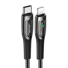 USAMS - USAMS Fl&auml;tad kabel USB-C&ndash;Lightning 20W (US-SJ518) - Svart
