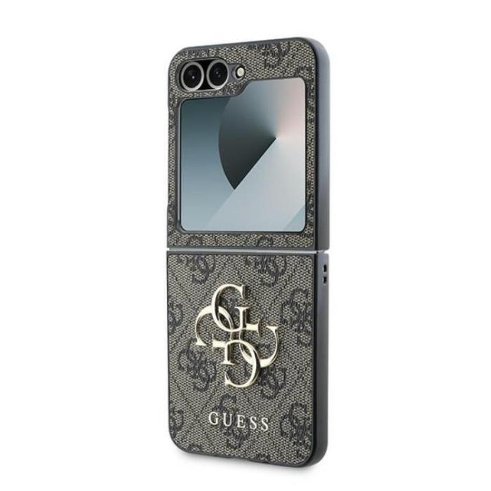 Guess - Guess Galaxy Z Flip 6 Mobilskal Läder 4G Metal Logo - Brun