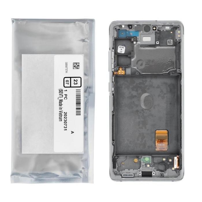 SpareParts - Galaxy S20 FE 4G/5G Skärm med LCD-display Service Pack - Vit