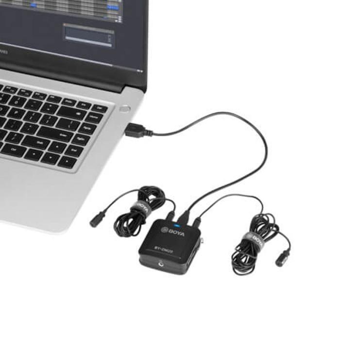 BOYA - BOYA Mikrofon Lavalier x2 BY-DM20 2-Kanals USB-C/Lightning 2m