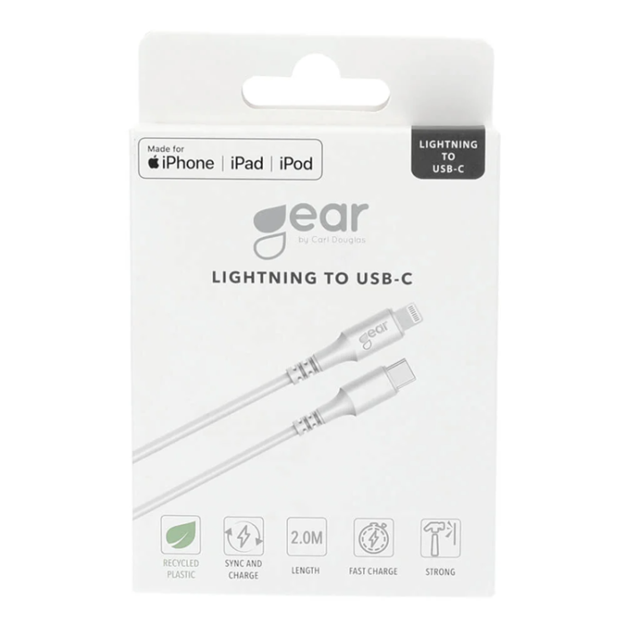 GEAR - GEAR LaddUSB-C till Lightning kabel 2m Vit MFI C94