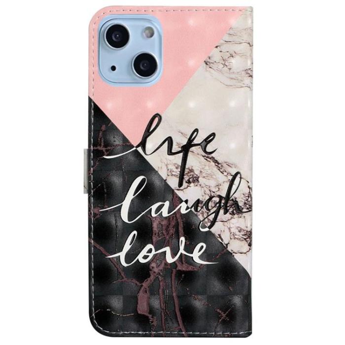 A-One Brand - iPhone 14 Plus Plånboksfodral Folio Flip - Svart Marble