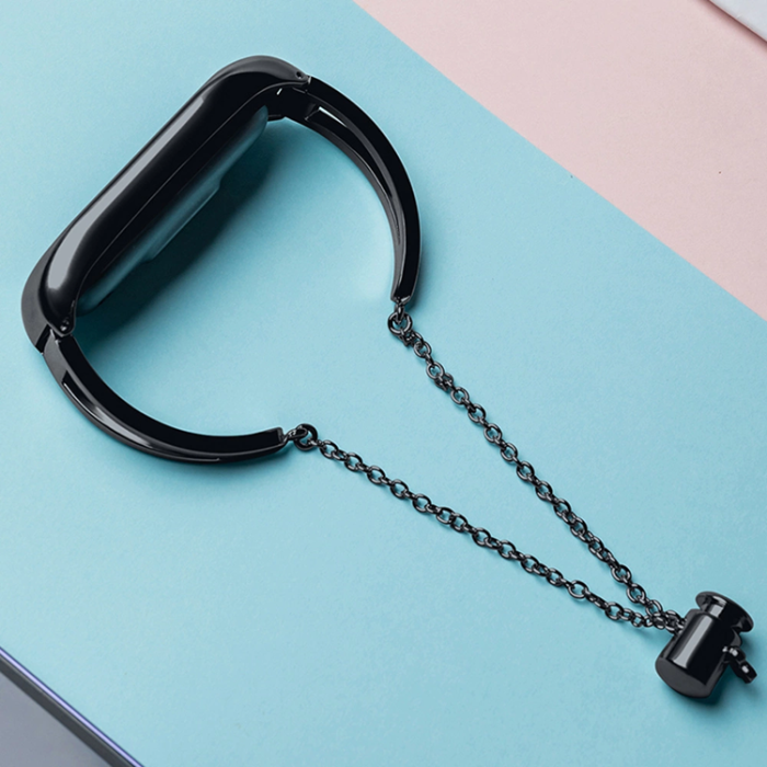 OEM - Xiaomi Mi Band 6/5/4/3 Armband i metall - Svart