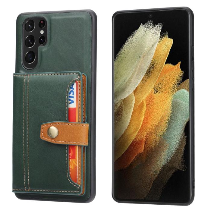 OEM - Mobilskal för Samsung Galaxy S26 Ultra Äkta läder + TPU - Grön