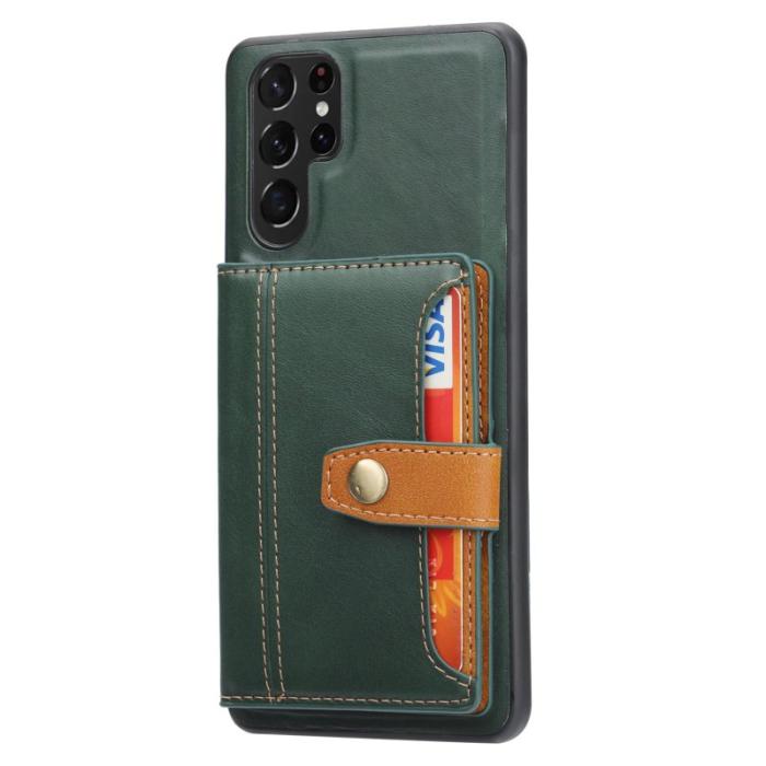 OEM - Mobilskal för Samsung Galaxy S26 Ultra Äkta läder + TPU - Grön