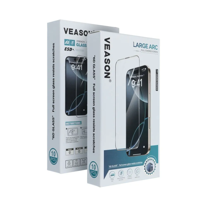 Veason - [10in1] Veason Härdat Glas Skärmskydd För Galaxy 26 Ultra 6D Pro - Svart
