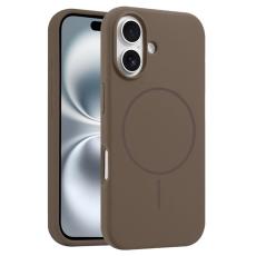 A-One Brand - iPhone 16 Plus Mobilskal MagSafe Silikon Anti Drop - Brun