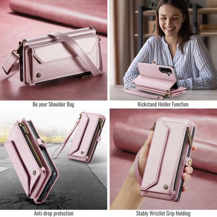 Caseme - CASEME Plånboksfodral Konstläder för Samsung Galaxy A17 5G/4G - Rosa