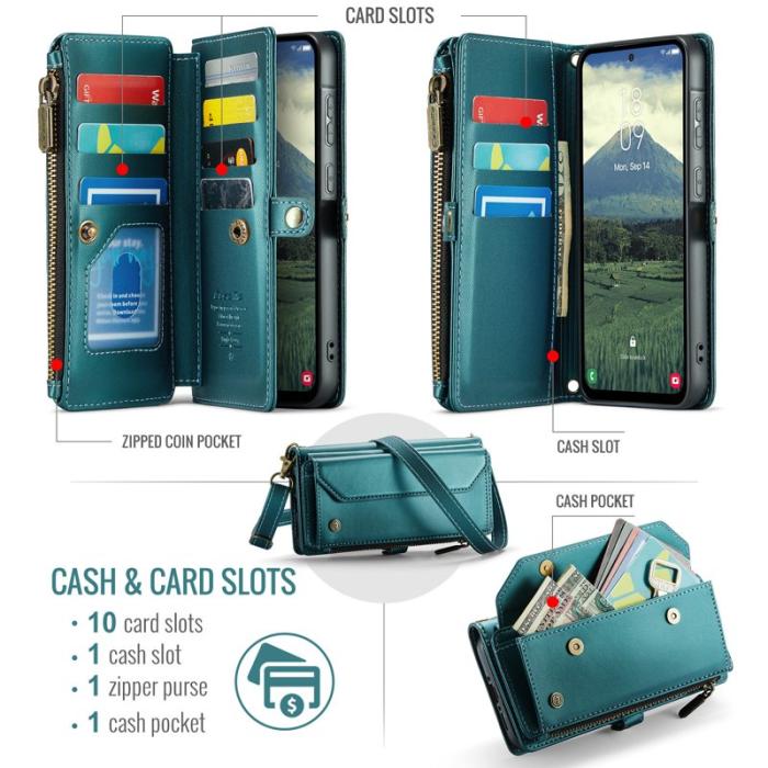 Caseme - CASEME Plånboksfodral Konstläder för Samsung Galaxy A17 5G - Grön
