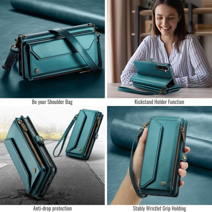 Caseme - CASEME Plånboksfodral Konstläder för Samsung Galaxy A17 5G - Grön