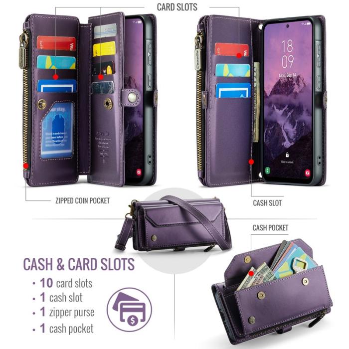 Caseme - CASEME Plånboksfodral Konstläder för Samsung Galaxy A17 5G - Lila