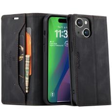 AUTSPACE - AUTSPACE iPhone 15 Plus Wallet Fodral KonstL&auml;der - Svart