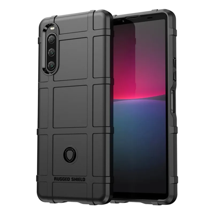 A-One Brand - Sony Xperia 10 V Mobilskal Rugged Square Grid - Svart