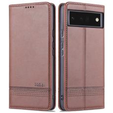AZNS - AZNS Smooth Design Pl&aring;nboksfodral f&ouml;r Google Pixel 6 Pro - Konstl&auml;der - Brun
