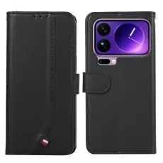 A-One Brand - Xiaomi 17 Pro Konstl&auml;der Pl&aring;nboksfodral RFID-Skydd - Svart
