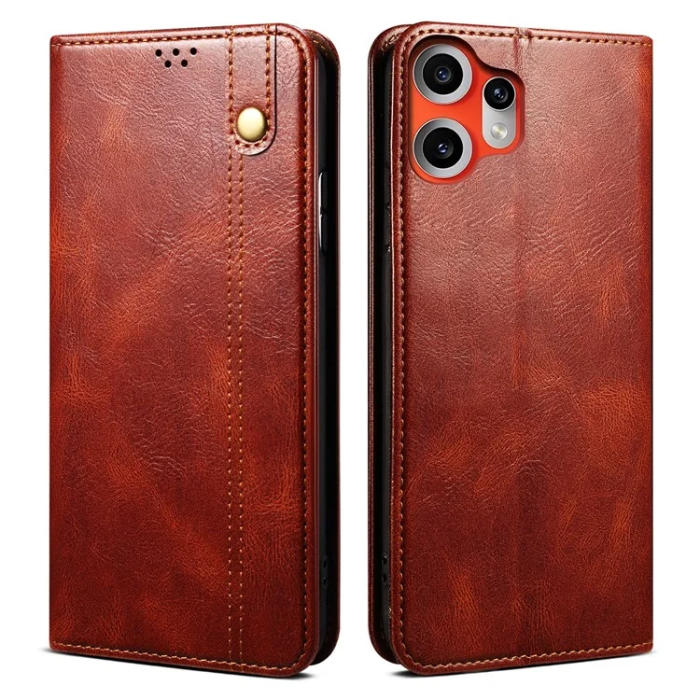 A-One Brand - Nothing CMF Phone 2 Pro Plånboksfodral Crazy Horse Texture - Brun