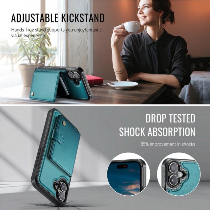 JEEHOOD - JEEHOOD J09 Mobilskal till iPhone 17 RFID Blocker Läder Grön