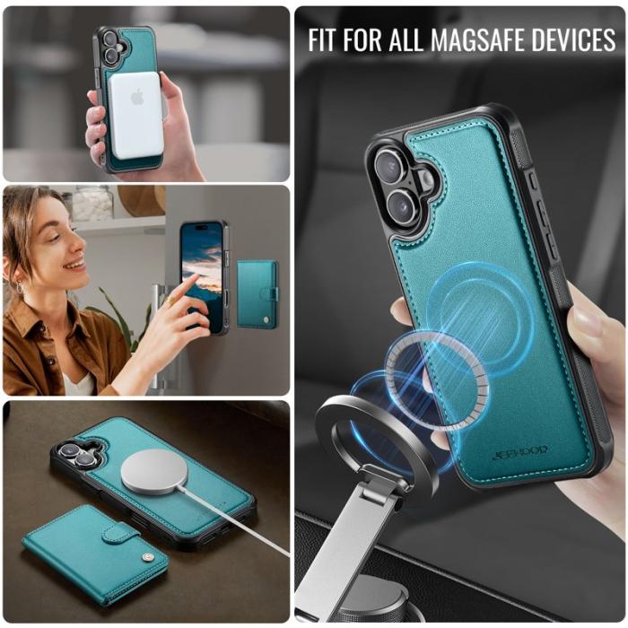 JEEHOOD - JEEHOOD J09 Mobilskal till iPhone 17 RFID Blocker Läder Grön