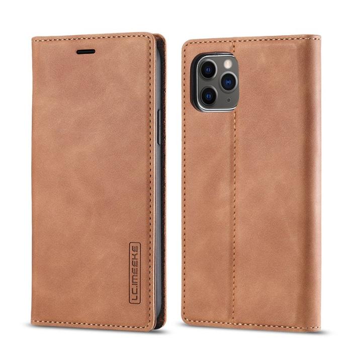 LC.imeeke - LC.IMEEKE iPhone 11 Pro Max Plånboksfodral i Konstläder - Brun