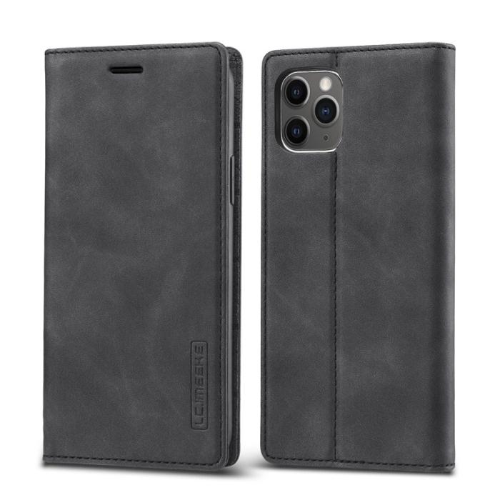 LC.imeeke - LC.IMEEKE iPhone 11 Pro Max Plånboksfodral i Konstläder - Svart