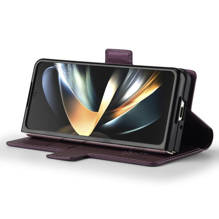 LC.imeeke - LC.IMEEKE L1 Konstläder Plånboksfodral för Samsung Galaxy Z Fold3 5G - Lila