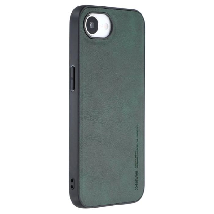 X-Level - X-LEVEL Bojue-3 Mobilskal till iPhone 16e Läderbelagd PC+TPU - Grön
