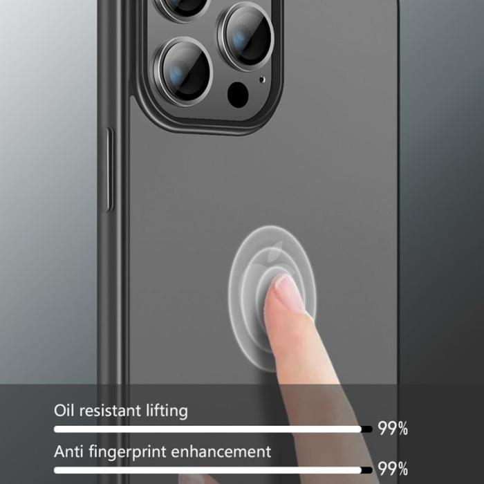 X-Level - X-LEVEL Mobilskal till iPhone 15 Pro Transparent Anti-fingeravtryck Svart