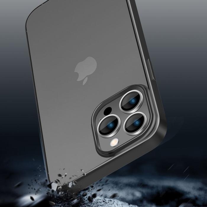 X-Level - X-LEVEL Mobilskal till iPhone 15 Pro Transparent Anti-fingeravtryck Svart