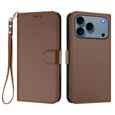 A-One Brand - iPhone 17 Pro Max Plånboksfodral Läder med Handledsrem - Brun