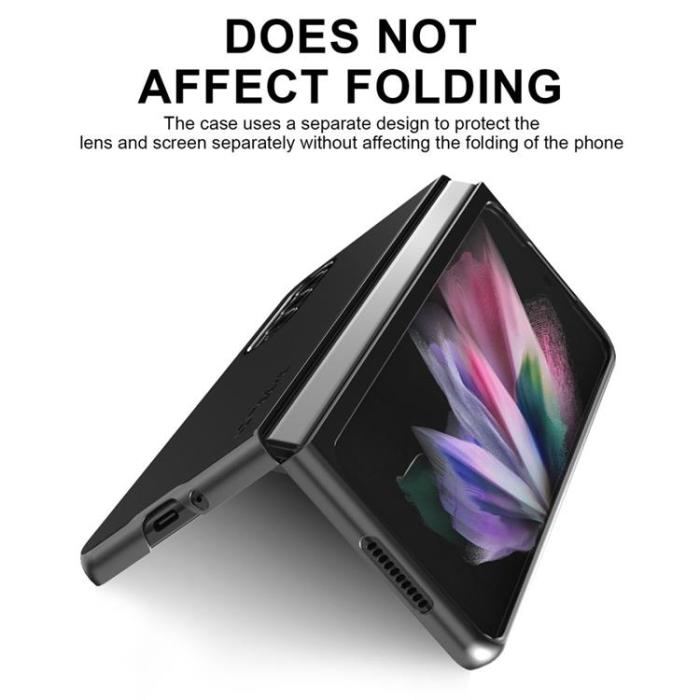 LC.imeeke - LC.IMEEKE Galaxy Z Fold 4 Skal TPU-ram Läder - Svart