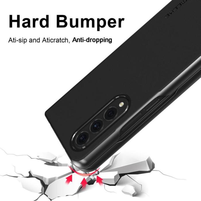 LC.imeeke - LC.IMEEKE Galaxy Z Fold 4 Skal TPU-ram Läder - Svart