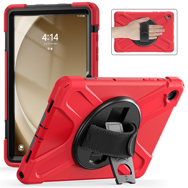 Galaxy Tab A9 Plus Mobilskal Silikon Rotary Kickstand (Röd) | 2353 | AlltMobil