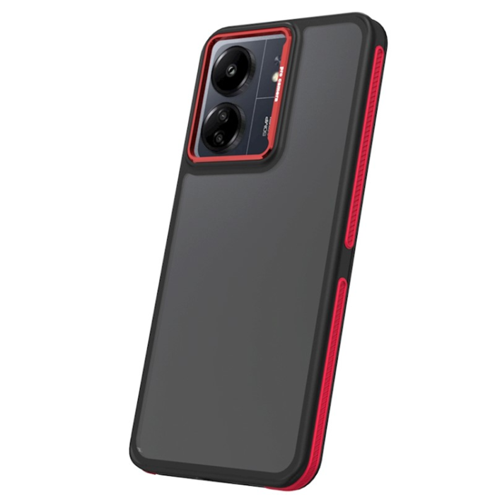 OEM - Xiaomi Poco C65/Redmi 13C 5G/4G Mobilskal Crystal Black - Röd