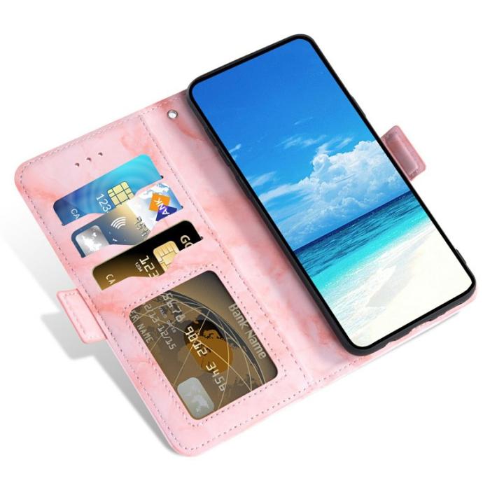 OEM - Samsung Galaxy S26 Ultra Fodral Äkta Läder Marmor - Rosa